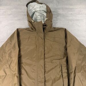 L.L. Bean Rain Jacket Womens Small Brown Hooded Full Zip Outdoor Coat Gorpcore
